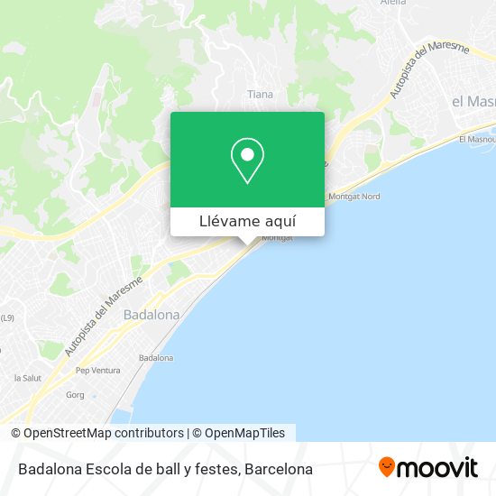 Mapa Badalona Escola de ball y festes