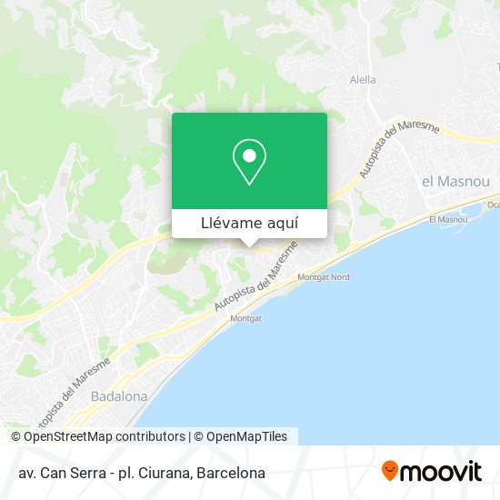 Mapa av. Can Serra - pl. Ciurana