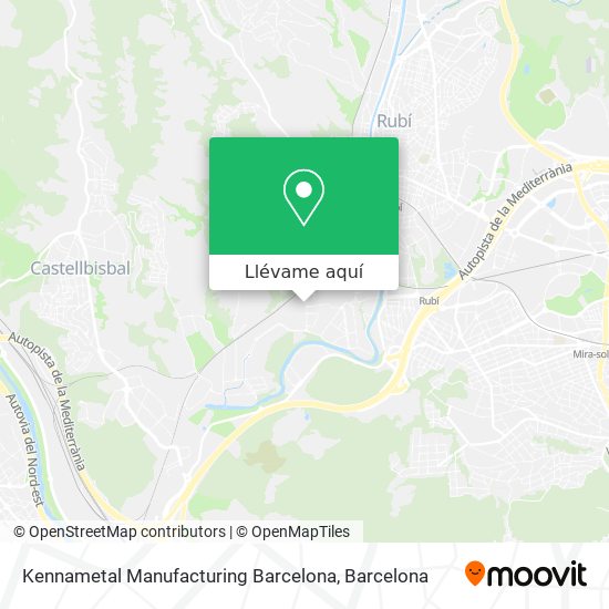 Mapa Kennametal Manufacturing Barcelona