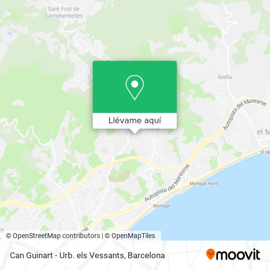 Mapa Can Guinart - Urb. els Vessants