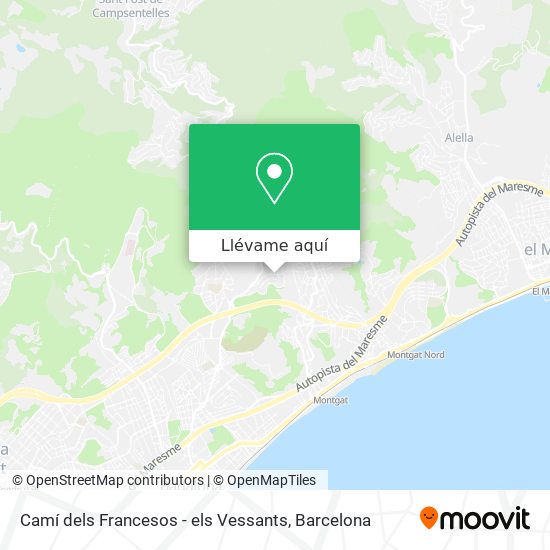 Mapa Camí dels Francesos - els Vessants