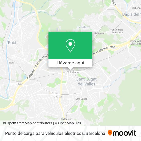 Mapa Punto de carga para vehículos eléctricos