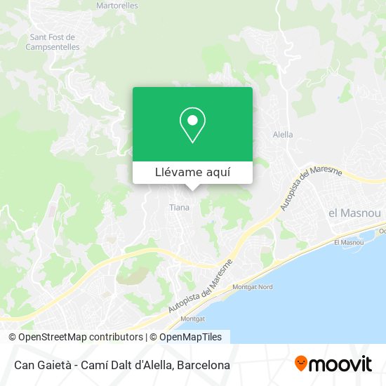 Mapa Can Gaietà - Camí Dalt d'Alella