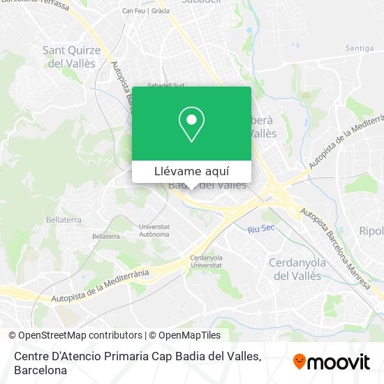 Mapa Centre D'Atencio Primaria Cap Badia del Valles