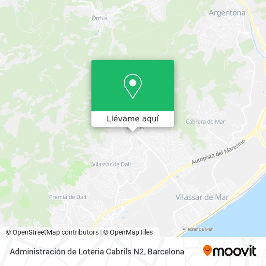 Mapa Administración de Loteria Cabrils N2