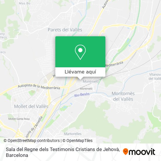 Mapa Sala del Regne dels Testimonis Cristians de Jehovà