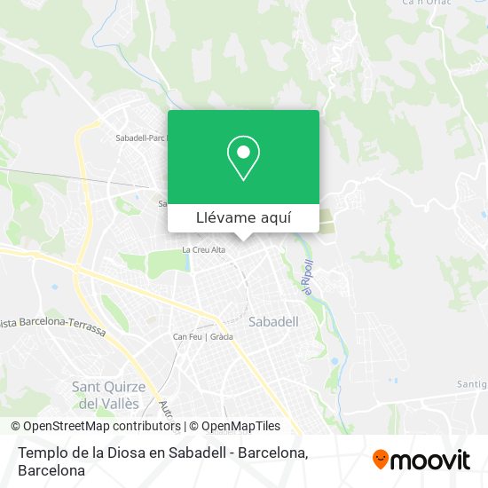 Mapa Templo de la Diosa en Sabadell - Barcelona