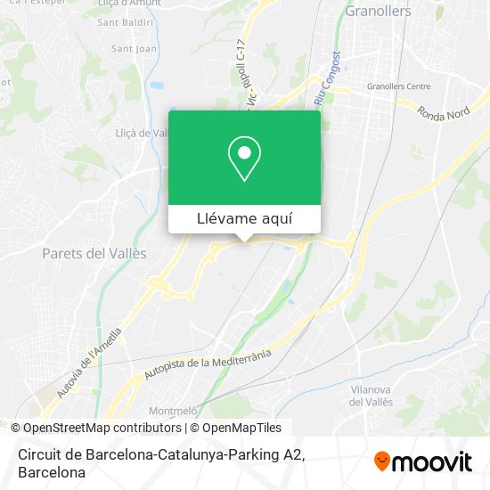Mapa Circuit de Barcelona-Catalunya-Parking A2