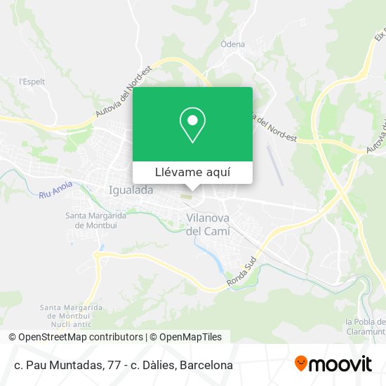Mapa c. Pau Muntadas, 77 - c. Dàlies