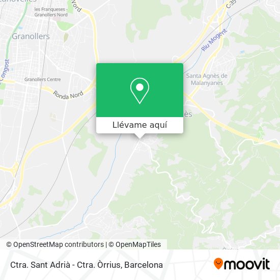 Mapa Ctra. Sant Adrià - Ctra. Òrrius