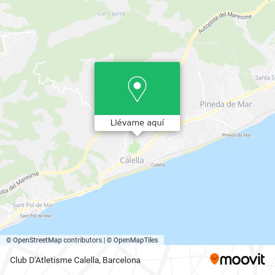 Mapa Club D'Atletisme Calella