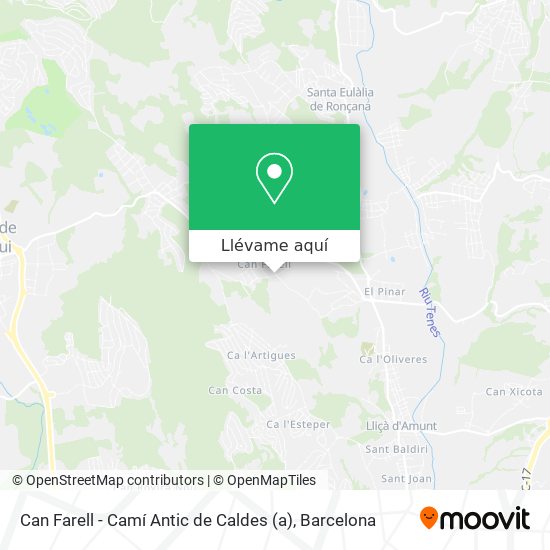 Mapa Can Farell - Camí Antic de Caldes