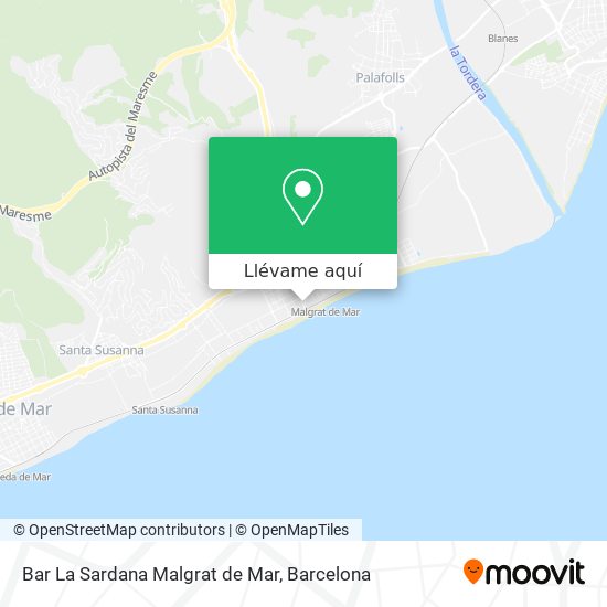 Mapa Bar La Sardana Malgrat de Mar