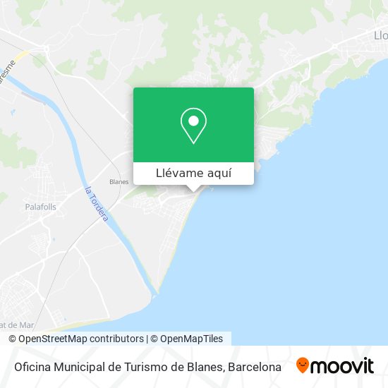 Mapa Oficina Municipal de Turismo de Blanes