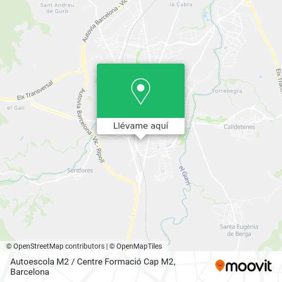 Mapa Autoescola M2 / Centre Formació Cap M2