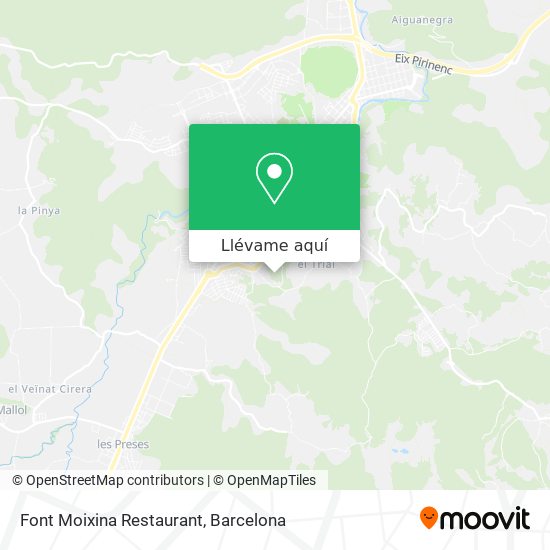 Mapa Font Moixina Restaurant
