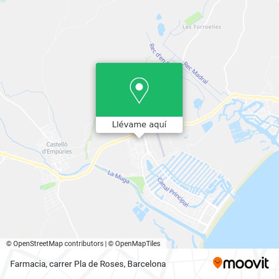 Mapa Farmacia, carrer Pla de Roses