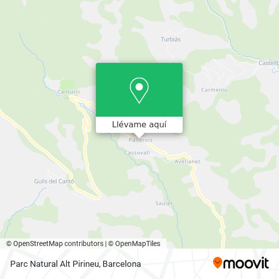 Mapa Parc Natural Alt Pirineu