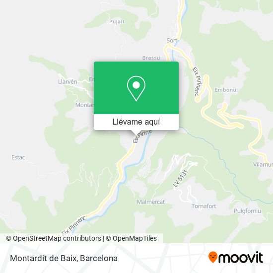 Mapa Montardit de Baix