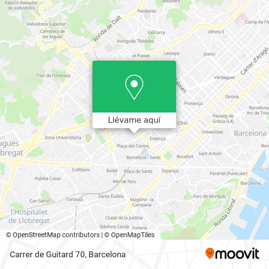 Mapa Carrer de Guitard 70