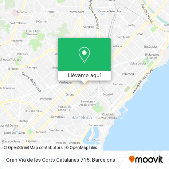 Mapa Gran Via de les Corts Catalanes 715