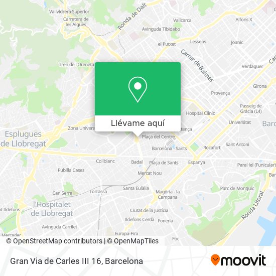 Mapa Gran Via de Carles III 16