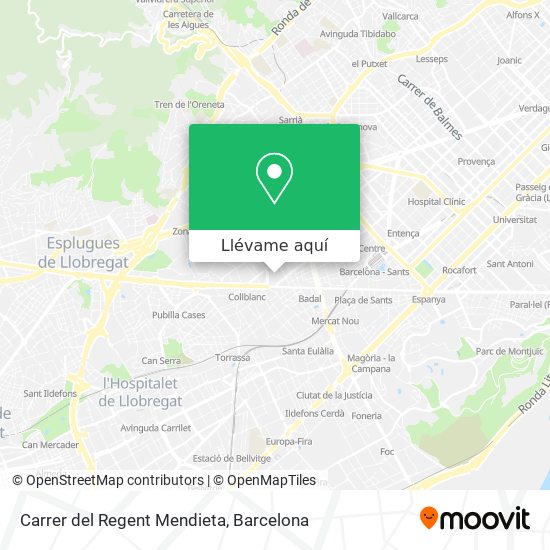 Mapa Carrer del Regent Mendieta