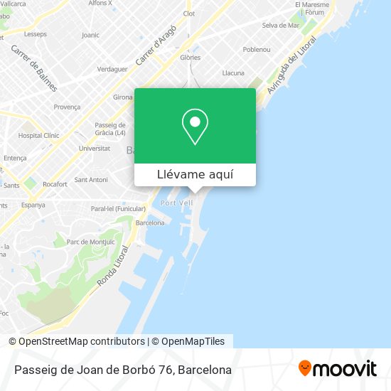 Mapa Passeig de Joan de Borbó 76