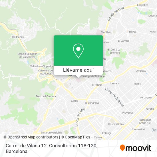 Mapa Carrer de Vilana 12. Consultorios 118-120