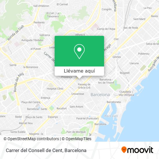 Mapa Carrer del Consell de Cent