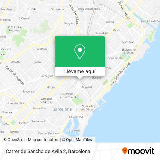 Mapa Carrer de Sancho de Ávila 2