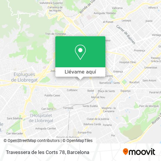Mapa Travessera de les Corts 78