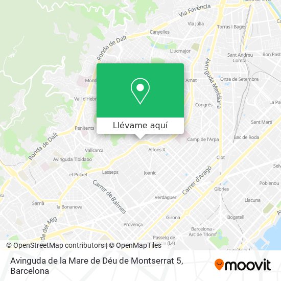 Mapa Avinguda de la Mare de Déu de Montserrat 5