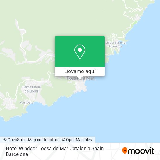 Mapa Hotel Windsor Tossa de Mar Catalonia Spain