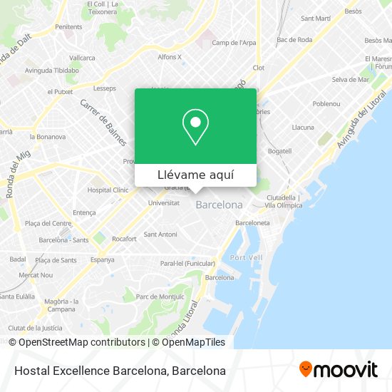 Mapa Hostal Excellence Barcelona