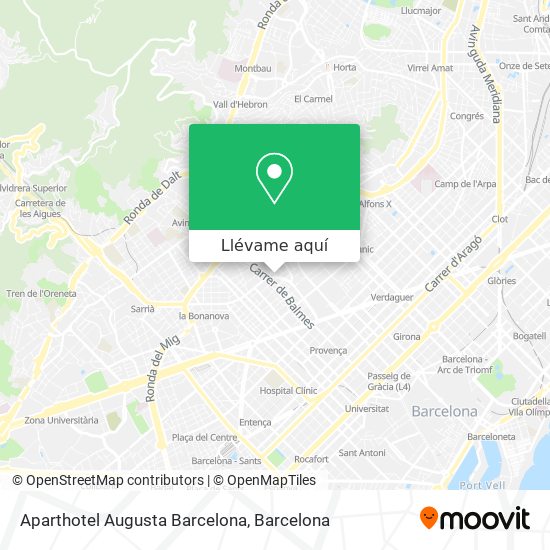 Mapa Aparthotel Augusta Barcelona