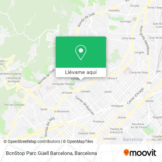 Mapa BcnStop Parc Güell Barcelona