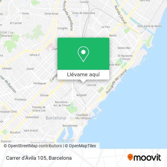 Mapa Carrer d'Àvila 105