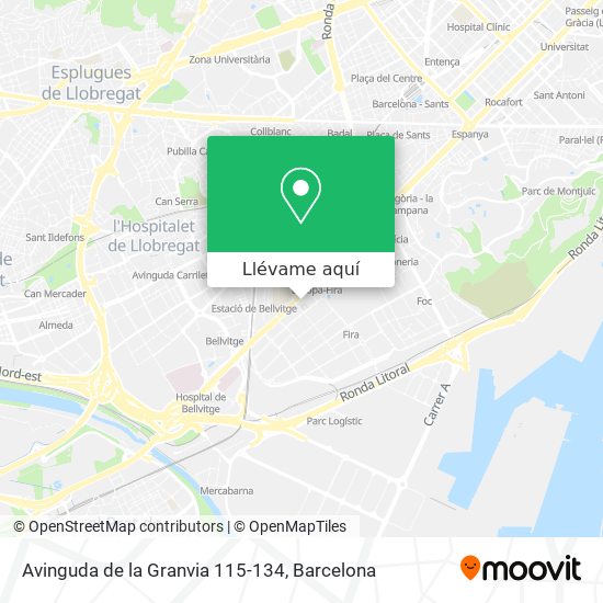 Mapa Avinguda de la Granvia 115-134