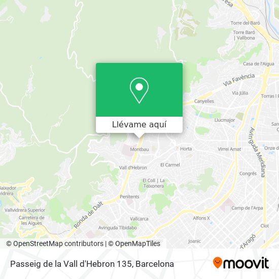 Mapa Passeig de la Vall d'Hebron 135