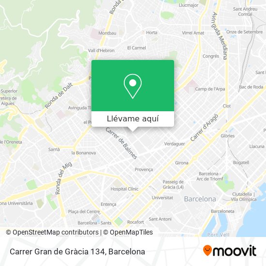 Mapa Carrer Gran de Gràcia 134