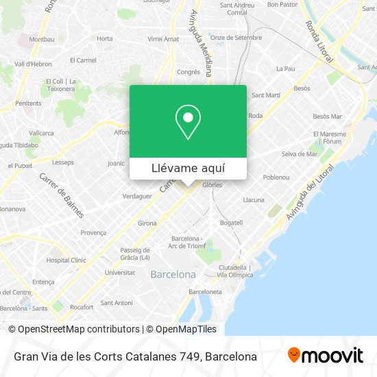 Mapa Gran Via de les Corts Catalanes 749