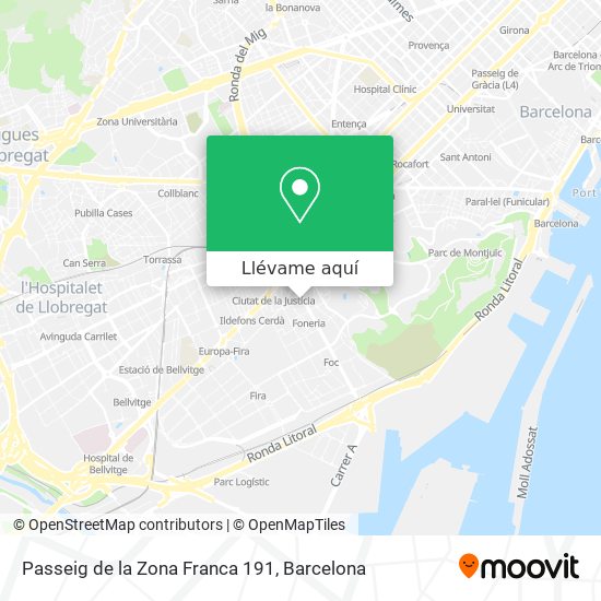 Mapa Passeig de la Zona Franca 191