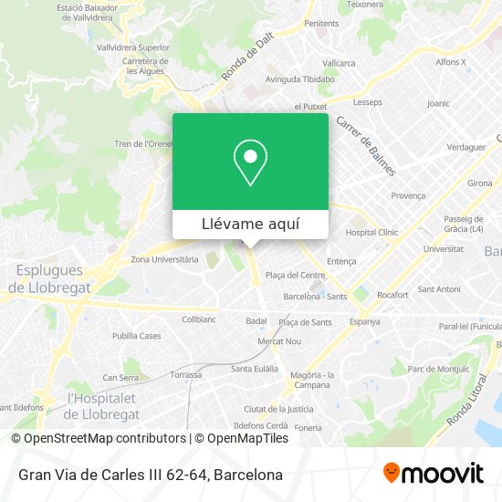 Mapa Gran Via de Carles III 62-64