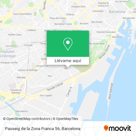 Mapa Passeig de la Zona Franca 56