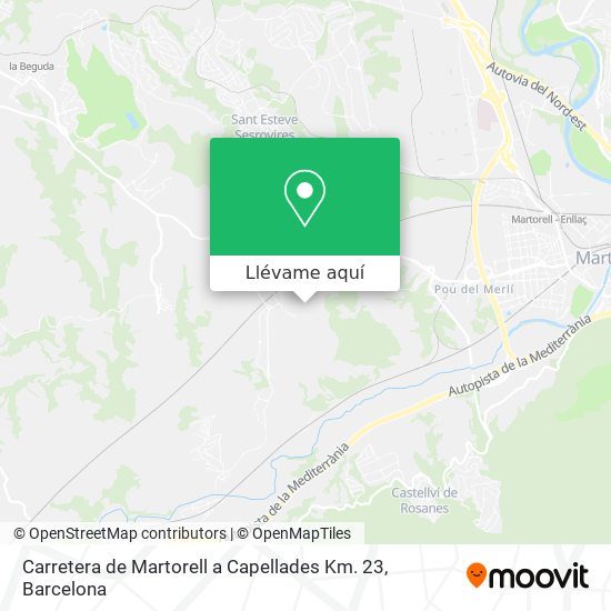 Mapa Carretera de Martorell a Capellades Km. 23