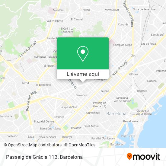 Mapa Passeig de Gràcia 113