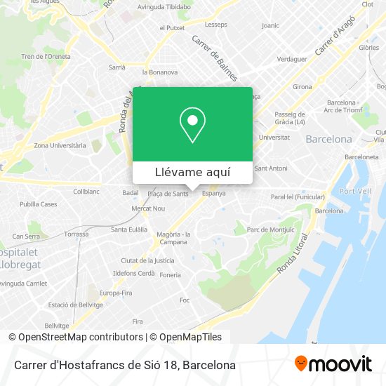 Mapa Carrer d'Hostafrancs de Sió 18