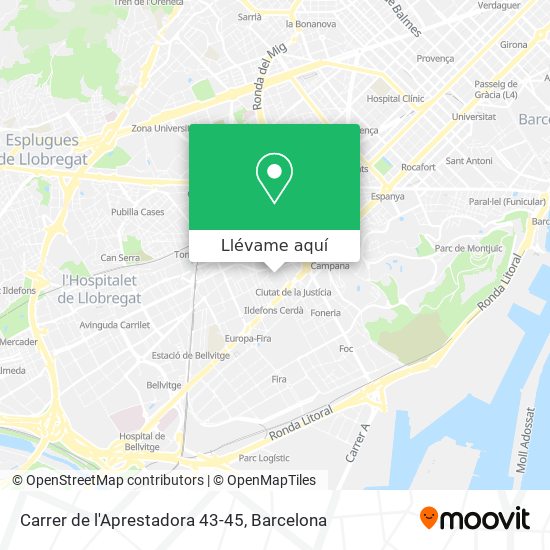 Mapa Carrer de l'Aprestadora 43-45