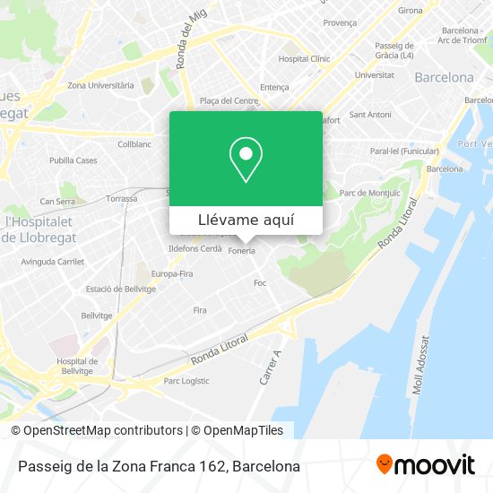 Mapa Passeig de la Zona Franca 162